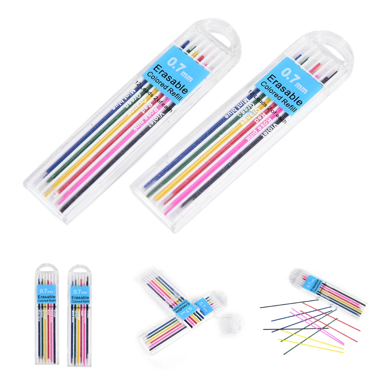 6color 0.7 mm Mechanical Pencil color lead Refill office & school writing Drawing supplies Colored