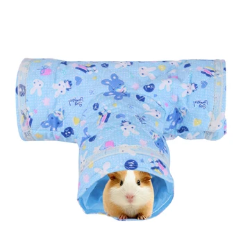 

Hamster Three Channels Supplies Small Pet Toys Dutch Pig Hedgehog Tunnel Toy House Playing Hut Pet Tubes Bed Nest