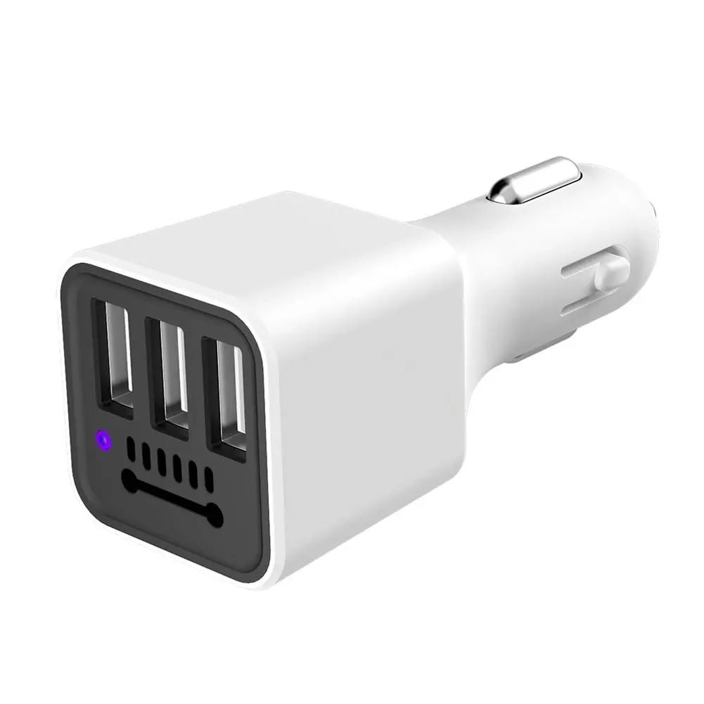 Дропшиппинг 1 шт. 3 USB порт Автомобильный световой разъем зарядное устройство очиститель воздуха отрицательных ионов ионизатор OE88 - Название цвета: Белый