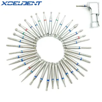 

10pcs/box Dental Low Speed Diamond Burs For RA 2.35mm Shank Handpiece RA Diamond Burs Drill Polisher 36 Types Dentistry Material