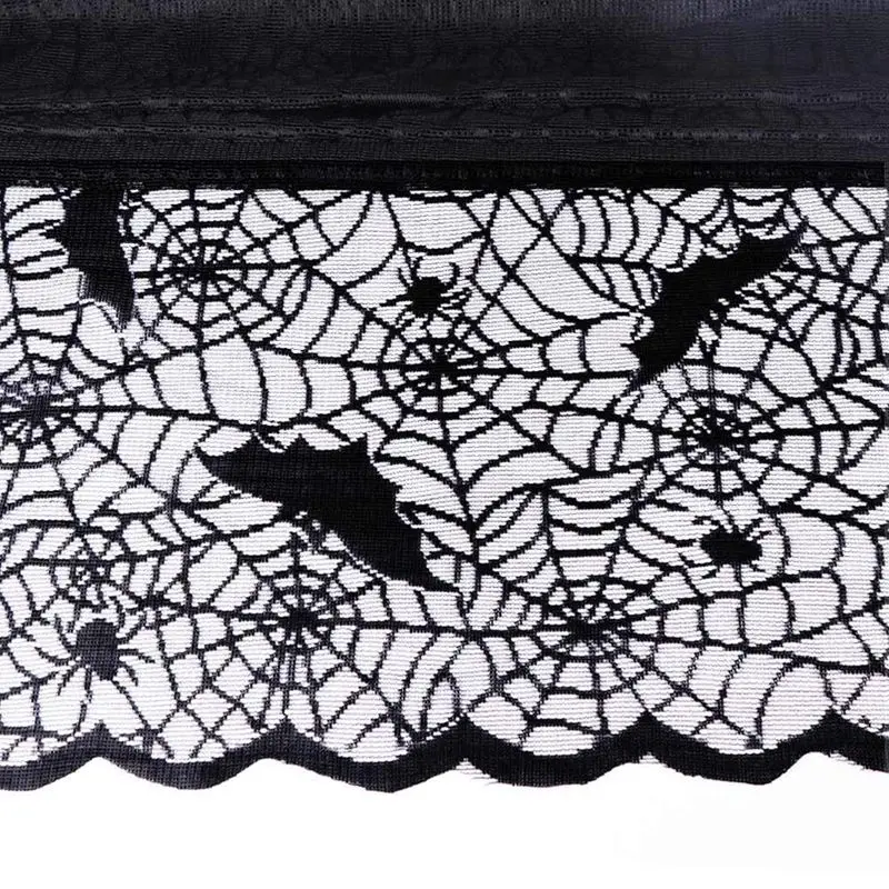 Новая скатерть на тему Хэллоуина черная паутина скатерть кружевная летучая мышь скатерть украшение для Хэллоуина вечерние домашний