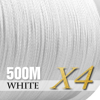 SIECHI Fishing Braid 300M 4 Strands Multifilament Fishing line Carp Fishing 12 15 20 30 38 43 52 62 83lb 500m-White