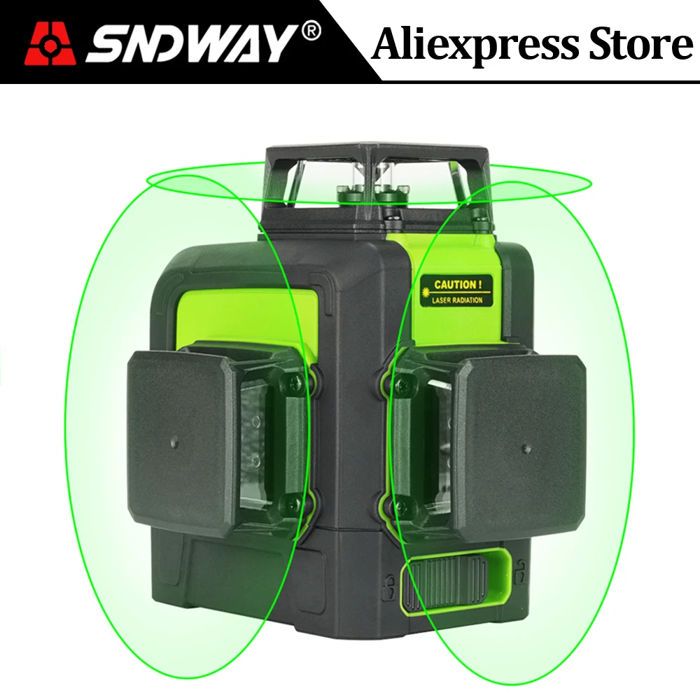 Лазер SNDWAY Green Beam 3d самонивелирующийся перекрестный горизонтальный и