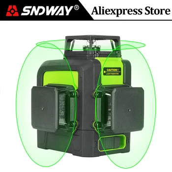 

SNDWAY Laser Level Green Beam 3d Self-leveling Cross Horizontal & Vertical 360 Degree Rotary Adjustment Higher Visibility