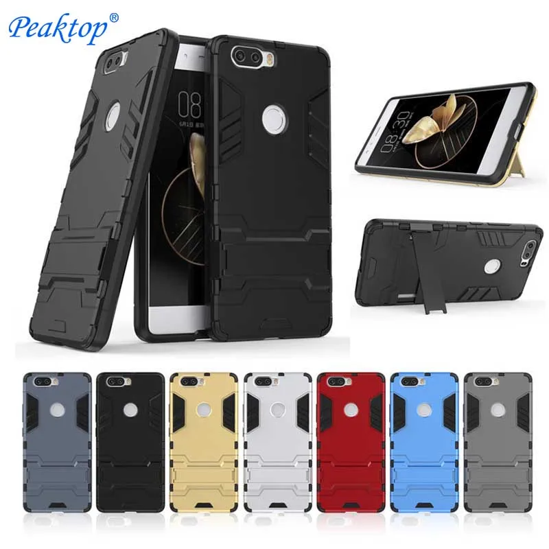 

Tsimak Anti Shock Proof Phone Case For ZTE Nubia Z17 Lite Axon 7 Mini Z17s V18 Minis PC+Silicone Iron Man stand Cover