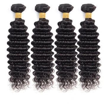 

Lanqi wholesale hair bundles deep wave bundles deals human hair weave 4 bundles with non-remy Peruvian Brazilian hair bundles
