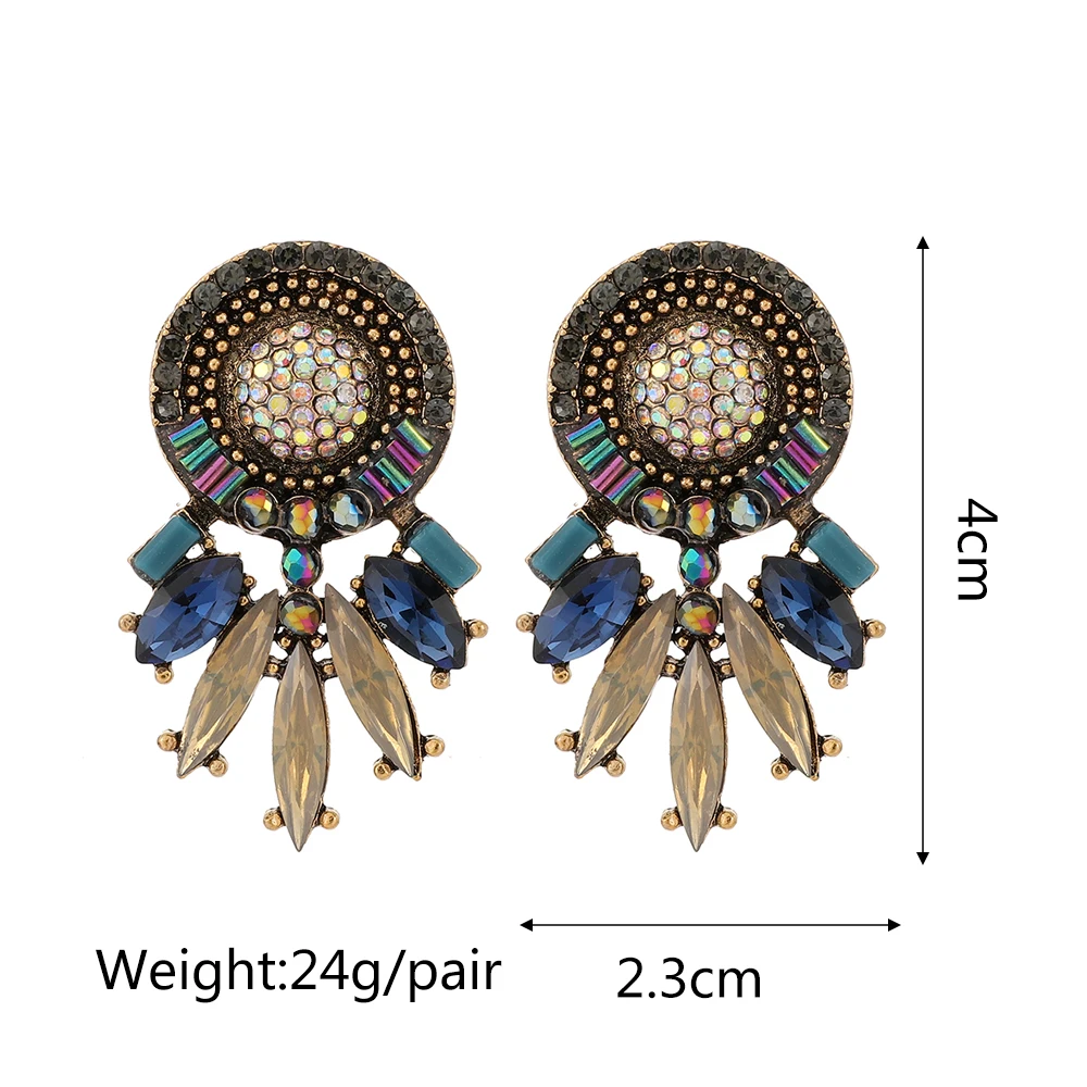 Ztech Blue Series Cute Crystal Earrings Women Popular Europe Style Korean Jewelry Geometric Christmas Gifts Wholesale Pendientes