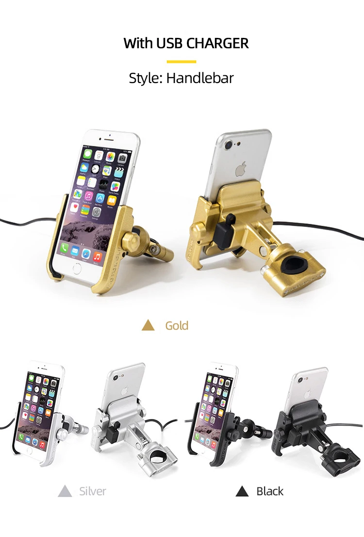 Suporte do Telefone da Motocicleta com Usb Carregador de Energia Motopolf Celular Móvel Montar Moto Mountain Bike Titular Acessórios 16 Cheap Suporte universal p carro