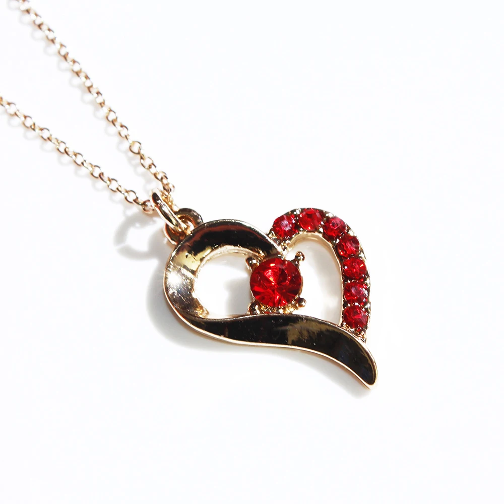 Женское ожерелье с подвеской в виде сердца фианитами|heart pendant necklace|brand necklacefashion