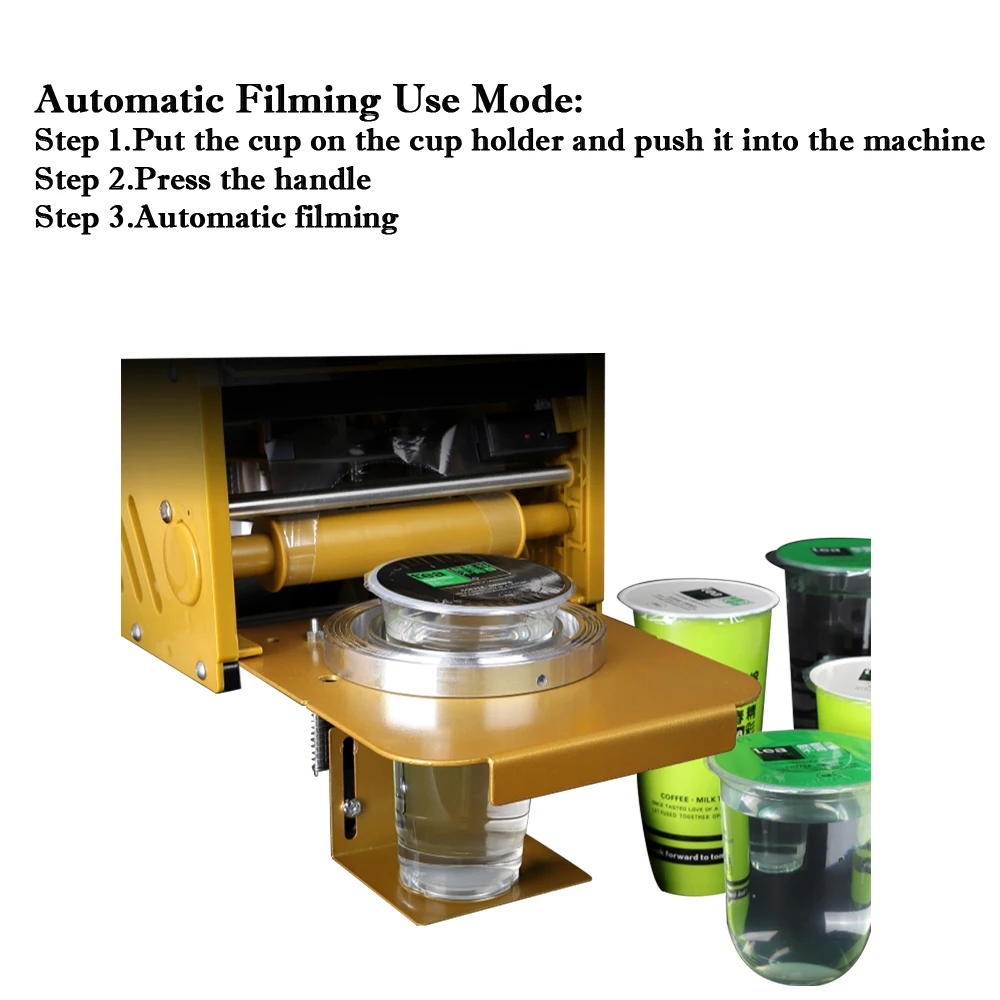 Полуавтоматическая машина для запечатывания стаканчиков, электрическая машина для запечатывания стаканчиков 400-500 стаканчиков/часов для запечатывания PP, бумажные стаканчики для пузырьков Boba молочного чая