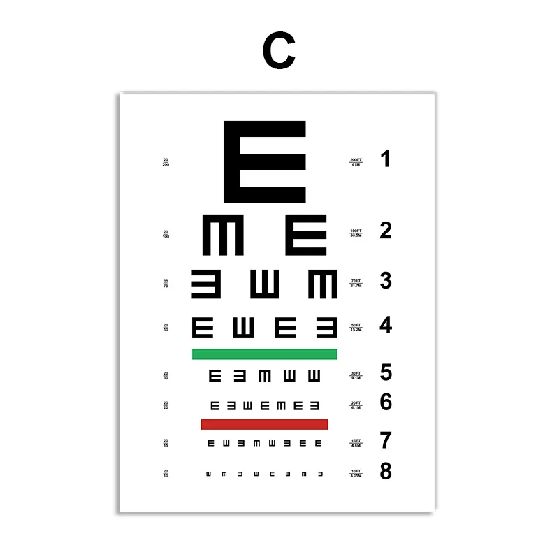 Eye-Test-Snellen-Chart-Visual-Acuity-Nordic-Posters-And-Prints-Wall-Art-Canvas-Painting-Wall-Pictures (6)