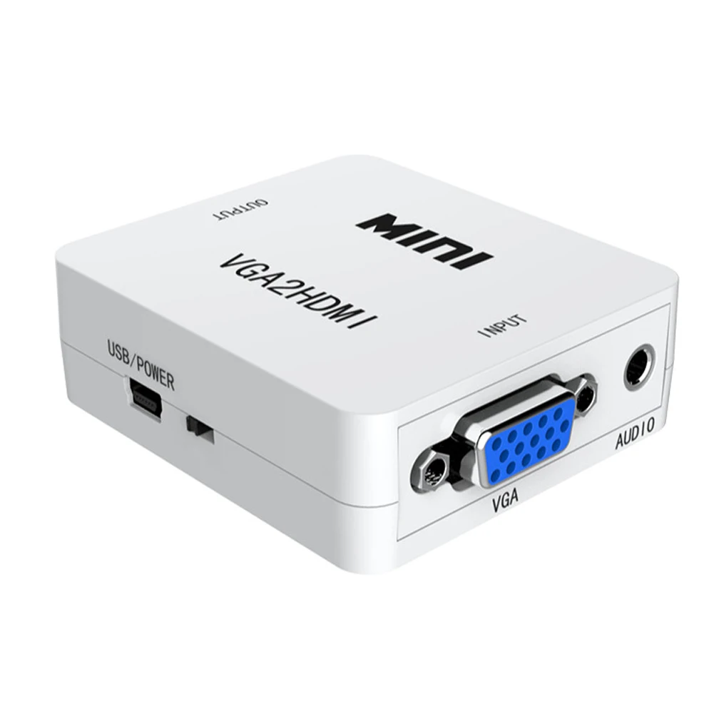  ABS Audio Full HD VGA A HDMI Del Computer Portatile DVD Converter Adapter Box Mini Video di 1080P P