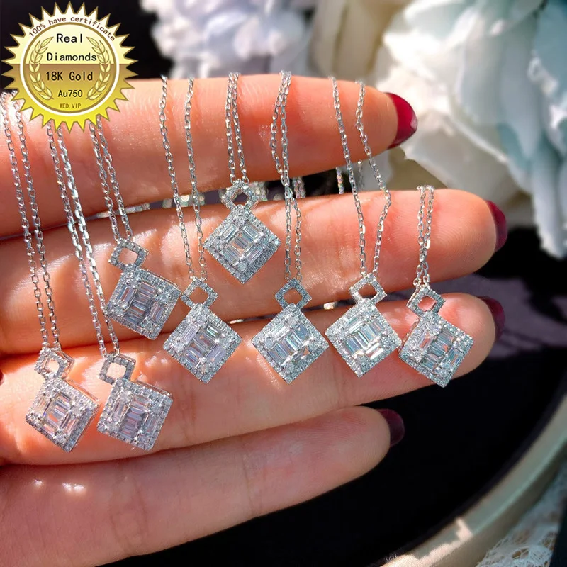 

Ожерелье из белого золота 100% пробы с натуральными бриллиантами 18K, все используют бриллианты карата и имеют сертификат HM046