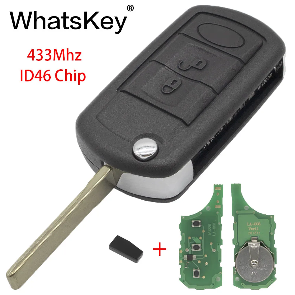 WhatsKey 3 кнопки дистанционного ключа автомобиля подходит для Range Rover Discovery 3 LR3 Freelander для Land Rover управления 315 МГц/433 МГц ID46 чип