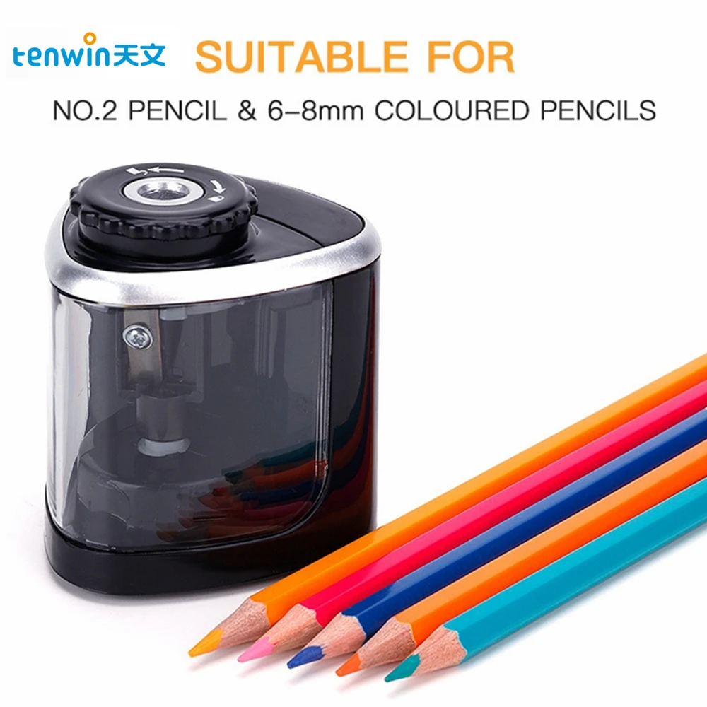 Tenwin Automatic Electric Pencil Sharpener Touch Switch Battery School Student Stationery Rotary | Канцтовары для офиса и дома