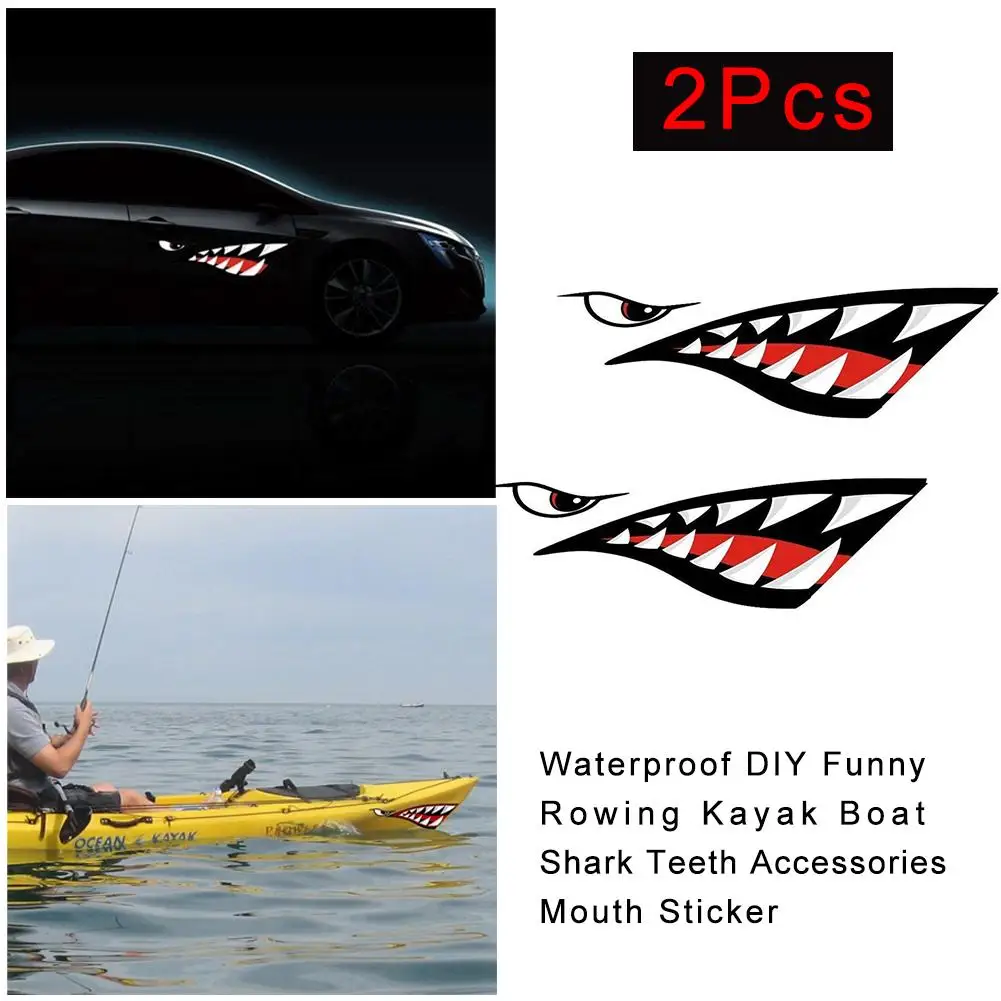 Rowing Kayak Boat Shark Teeth Accessories Mouth Sticker Vinyl