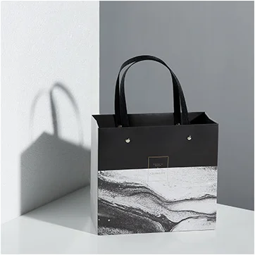 Tote bag M 10pcs Мраморные маленькие подарочные коробки на заказ, Высококачественная Прямоугольная Черная картонная подарочная коробка, упаковка cajas de carton, вечерние коробки для шоколада - Цвет: Tote bag M 10pcs