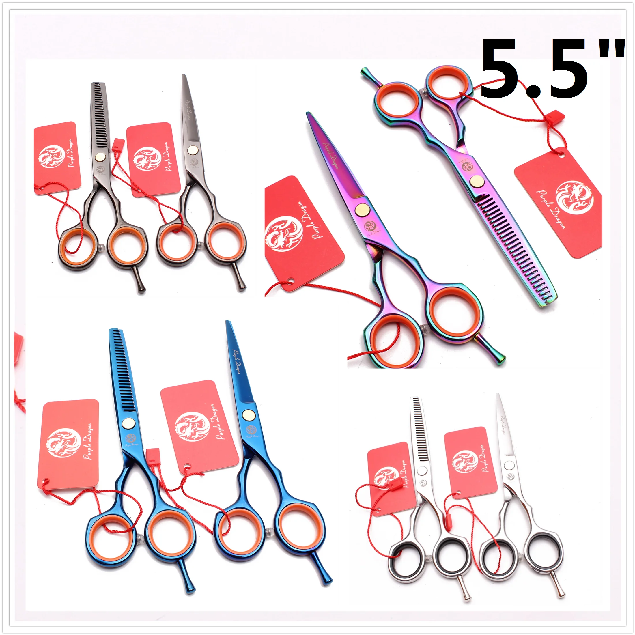 

Y1214 5.5" Professional Hairdressing Scissors Barber Haircutting Shear Set Razor Salon