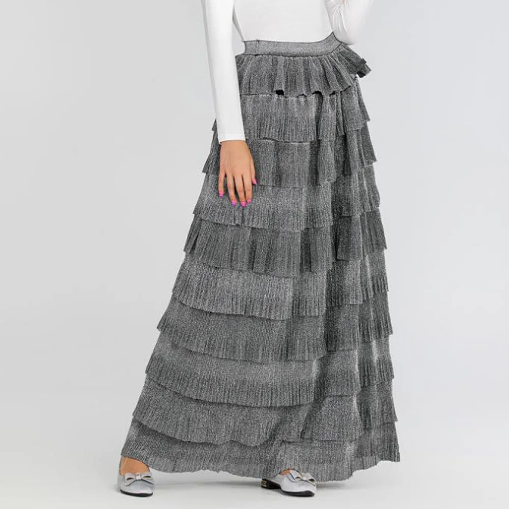 frill maxi skirt