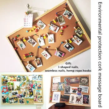

1pcs Multi-Function Decoration Single-Sided Cork Photo Board Hangable Cork Board Wall Cork Home Message Notepad Display Board