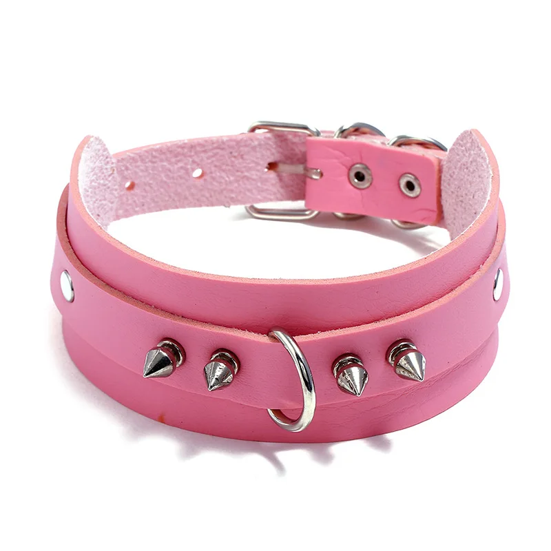 

Punk New Style Europe And America Rock And Roll Punk Style Men's PU Leather Necklace Nightclub Bar Neck Ring Women's Neck Band S