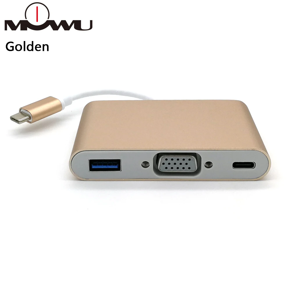 Type-c 3,1 мужчин и женщин VGA/USB3.0/type-c поддержка HD 1080P адаптер для Macbook Matebook Монитор ТВ U диск