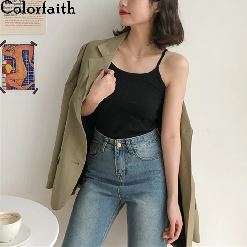 Colorfaith новинка 2021 весенне-летние женские топы однотонные разноцветные