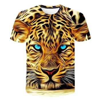 

2020 Newest Animal 3D Print Leopard Cool Funny T-Shirt Men Short Sleeve Summer Tops Tees Fashion oversized t shirt 3d Shirts Top