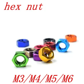 

20PCS M3 M4 M5 M6 Colored Aluminum Alloy Nuts Hex Hexagon Nut For Screw Bolt