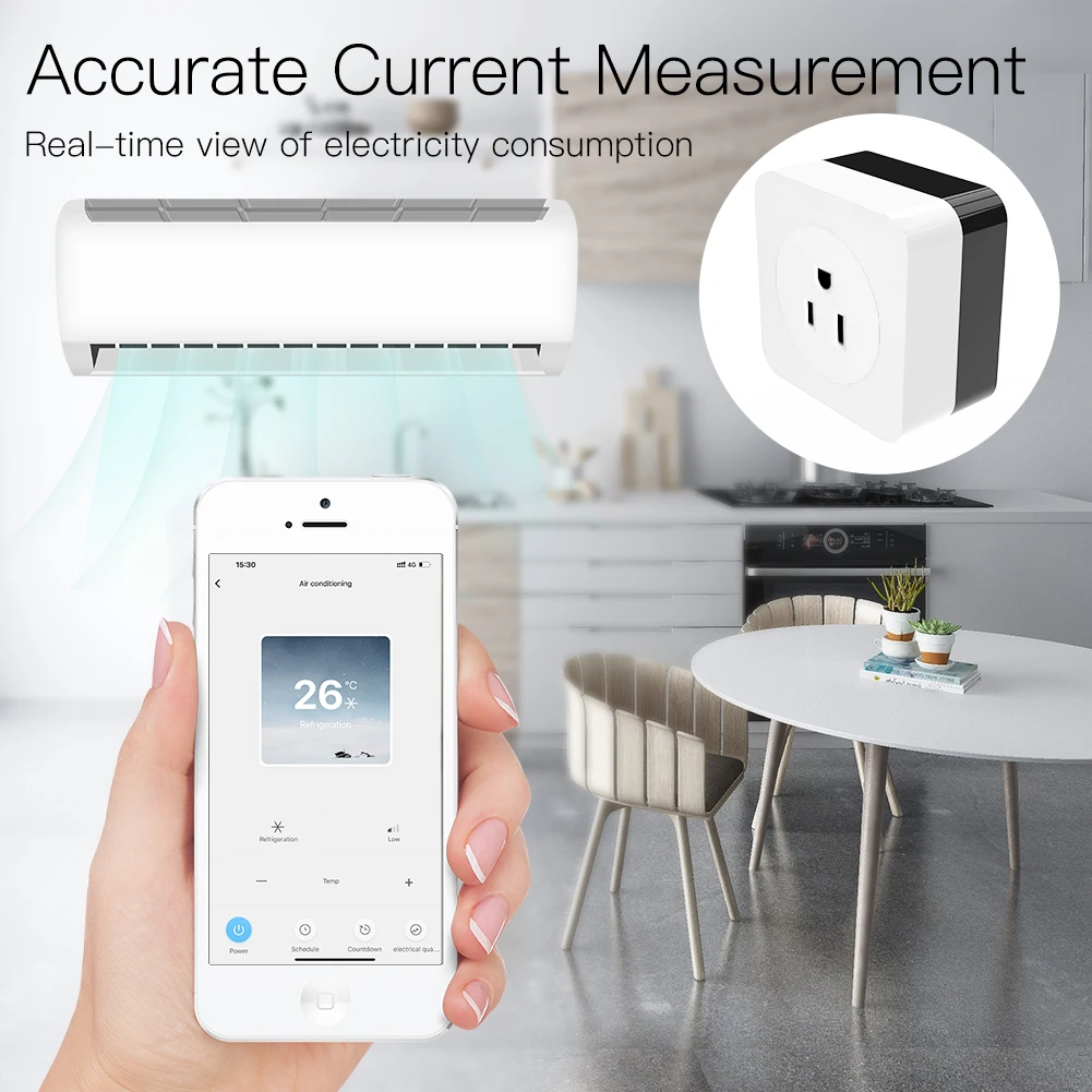 US EU WiFi Smart Air Conditioner Parter IR Remote Controller 16A Wall Plug Socket Smart Life Tuya Control Work with Alexa