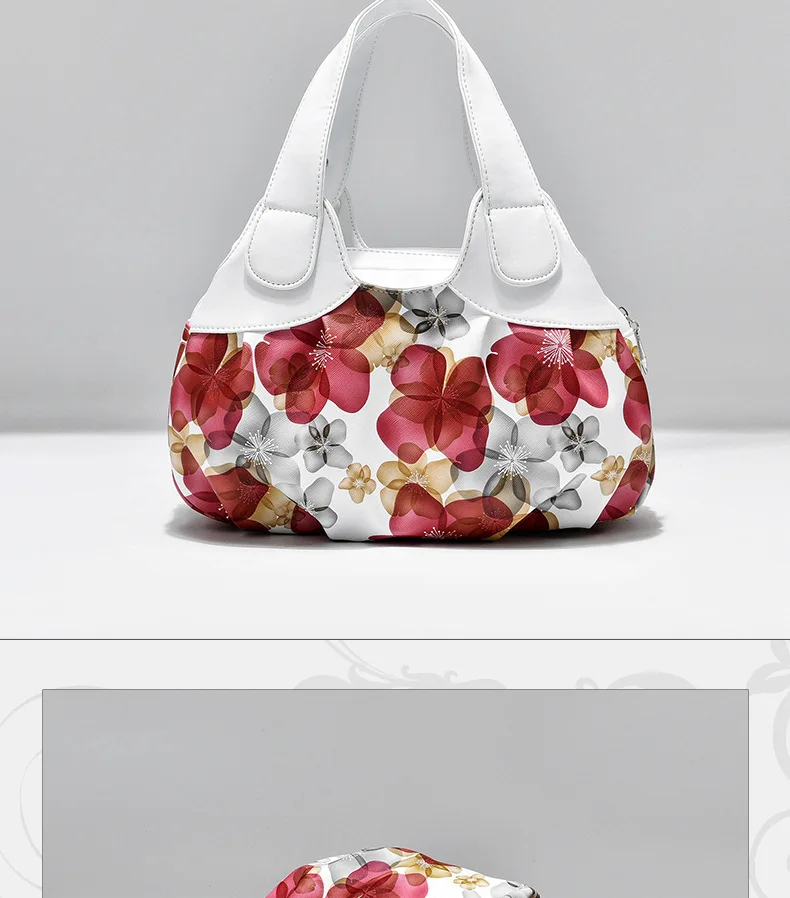 2022 Fashion Women Shoulder Bags Printed Flowers Ladies Messenger Bag Designer Luxury Brand High Quality Leather Ladies Handbag