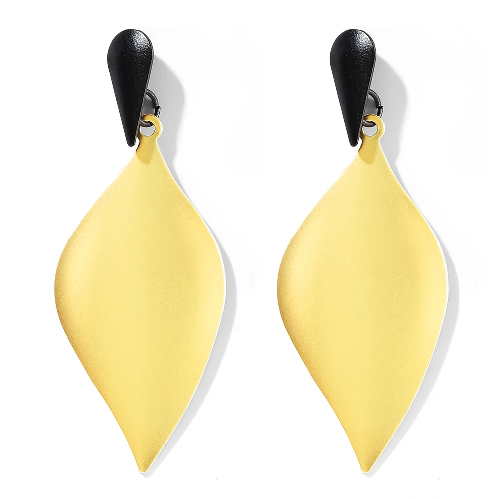 WYBU New Casual Style Golden Leaf Drop Earring For Women Black Stud Ear Jewelry Earing Sport Dangle Party | Украшения и