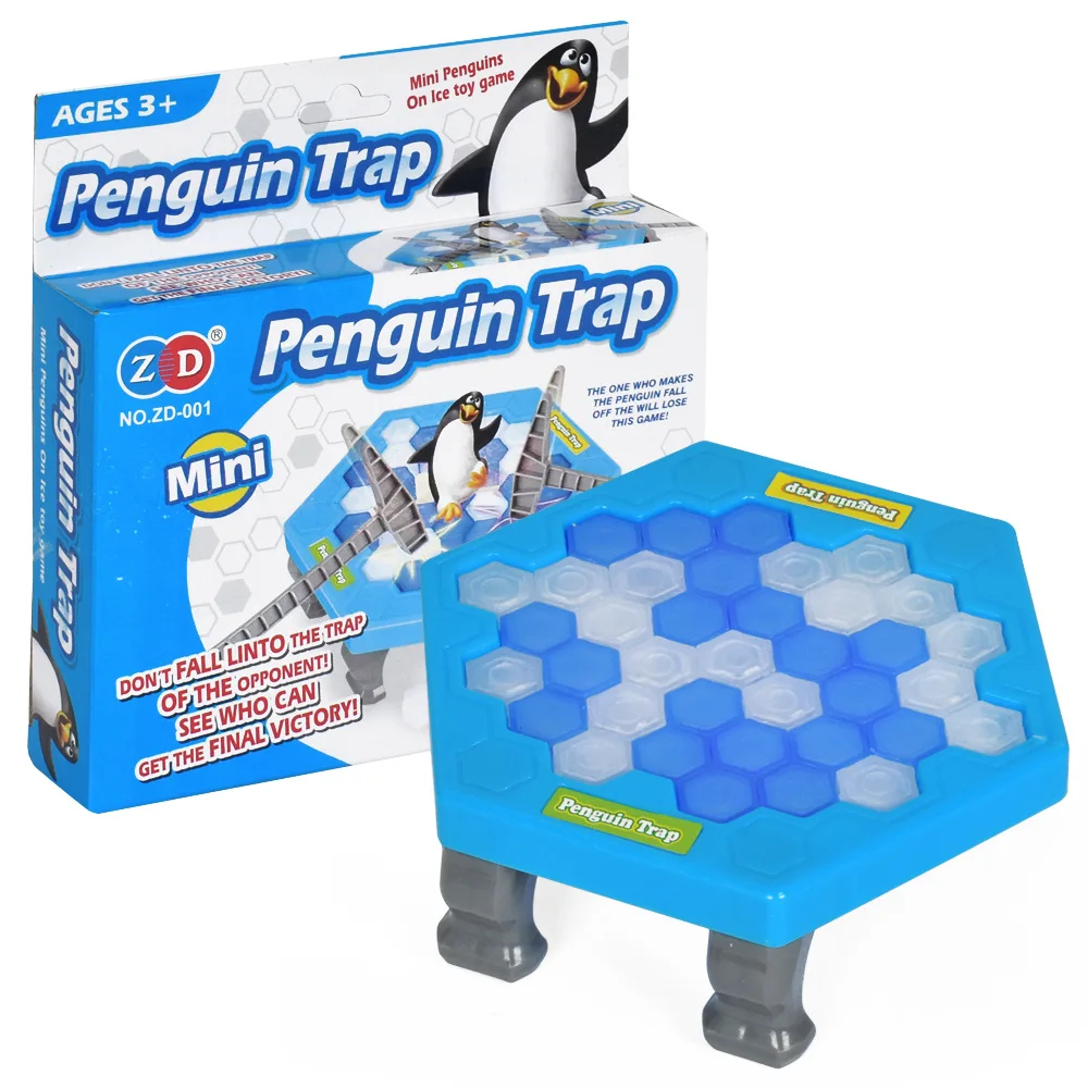 

Kids Mini Penguin Fishing Board Game Ice Crusher Save Penguin Party Games Parent-child Interactive Entertainment Table Toys Gift