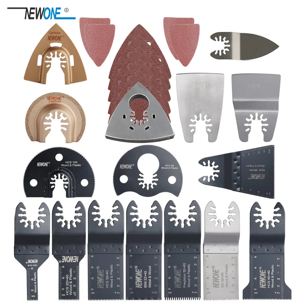 Baratos Paquete Newone 66 hojas de sierra oscilantes multiherramienta de liberación rápida aptas para Fein Black Decker Bosch Craftsman Dewalt