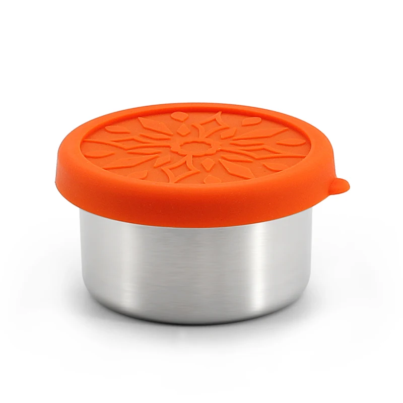 Inner diameter 8cm Контейнеры для ланча, многоразовые погружением, защита от проливов коробка, металлический контейнер для полдника, бенто ланч бокс, контейнеры, Горшочек для снэка для детей Защита от проливов - Цвет: Inner diameter 8cm