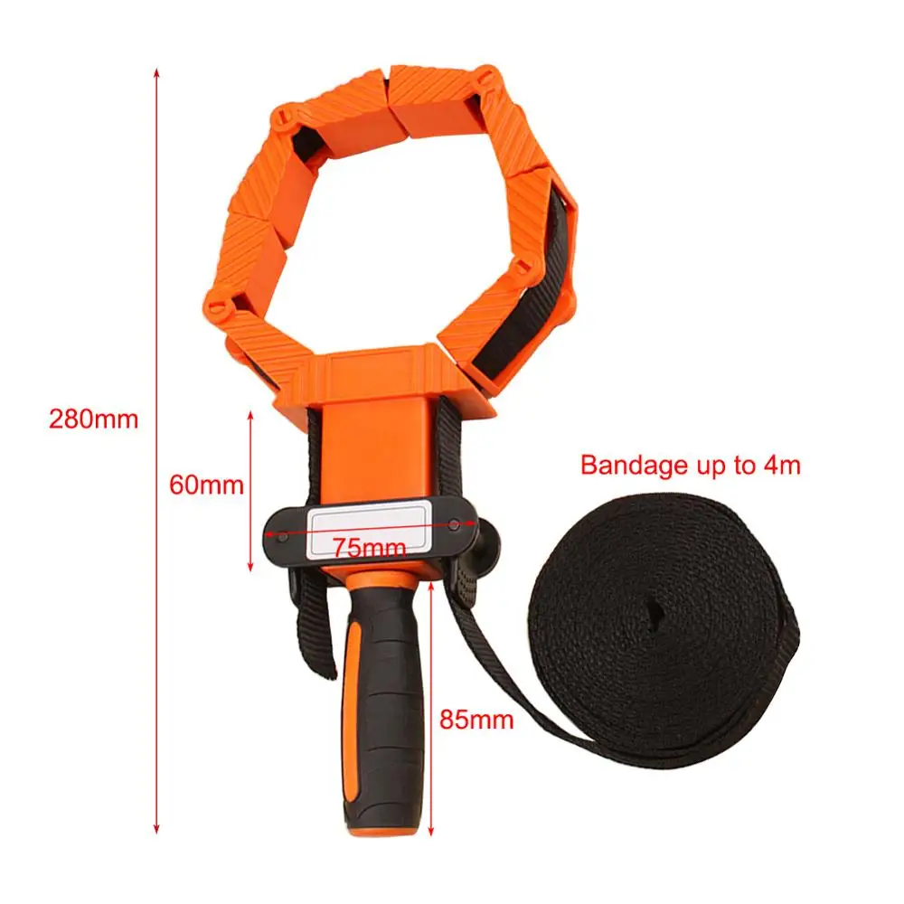 Woodworker Photo Frame with Strap Clamp Holder Miter Vise Ratchet Angle Clamp Band Tool