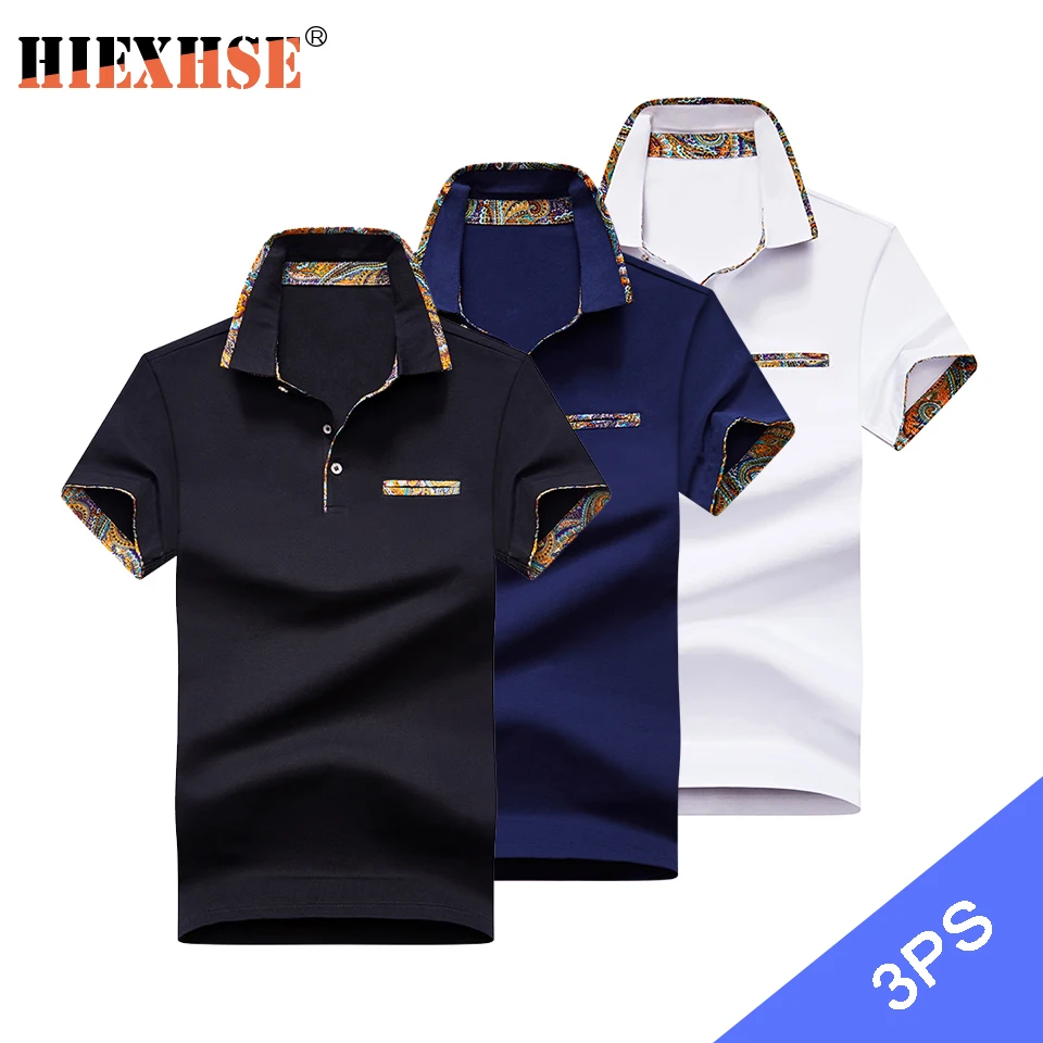 Высококачественная Однотонная рубашка поло с 3D вышивкой повседневные рубашки