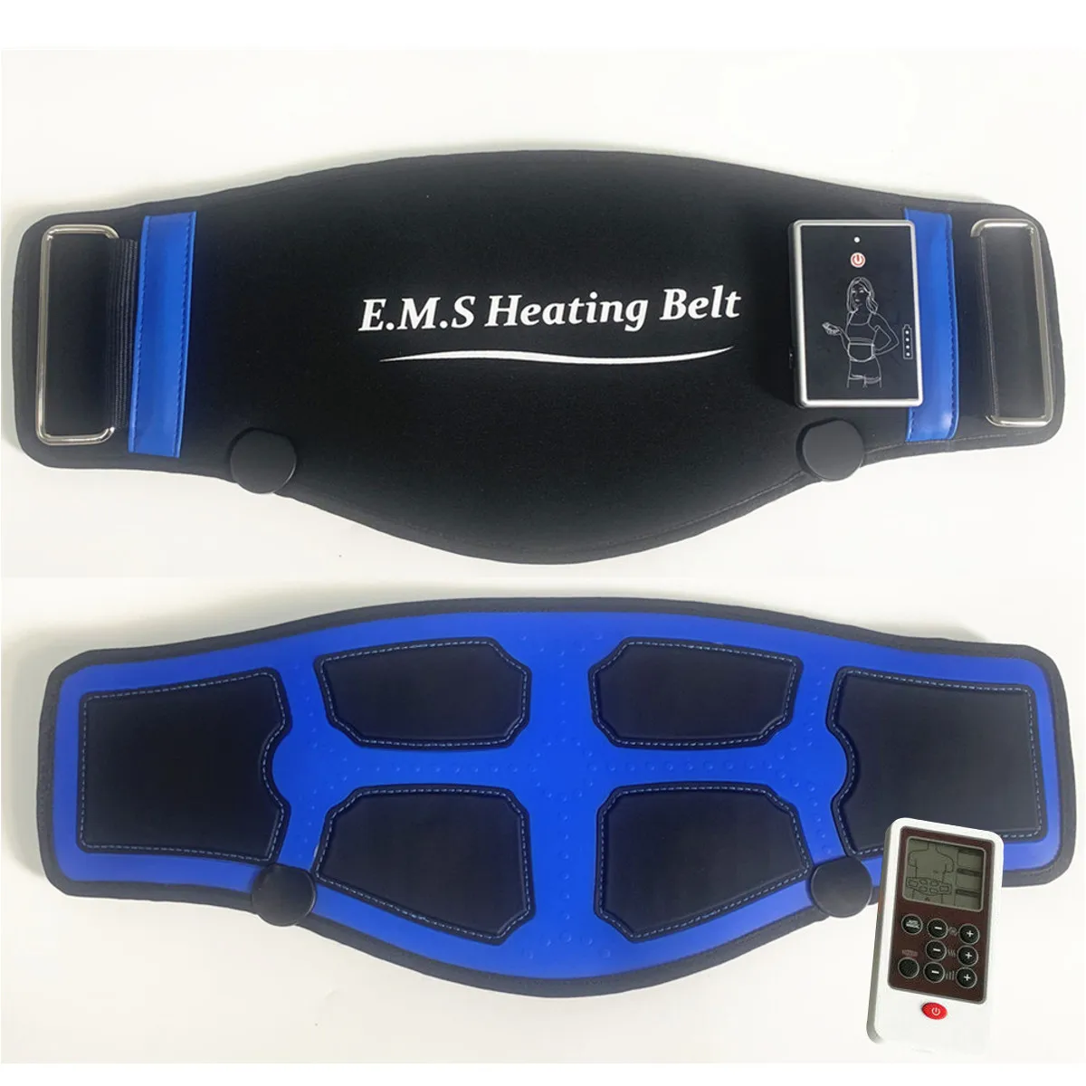 Массажный пояс для похудения тепловые электрические импульсы тонус стимулятор мышц живота EMS иглоукалывание Tens физиотерапия миостимулятор - Цвет: BLUE 110V