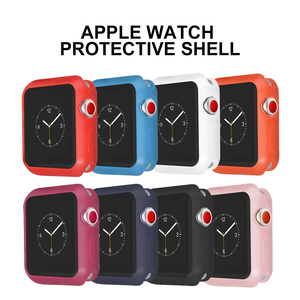 Силиконовый мягкий чехол для Apple Watch 4 iwatch4 40 мм 44 поколение силиконовых защитных