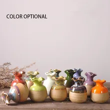 Винтажная керамическая лепестковая Маленькая ваза ручной работы, гидропонная Цветочная композиция, украшения для дома, украшения для рукоделия