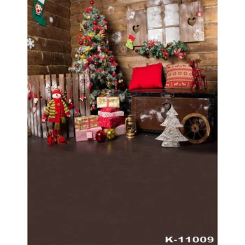 

Photography Backdrop Christmas Tree Gift Wooden House Background for Children Baby Shower Photocall Fond Photo