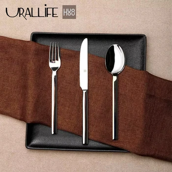 

Urallife Huohou Stainless Steel Cutlery Set Bright Surface Steak Knife Fork Spoon Set Dinnerware Household Tableware Kitchen Kit