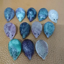 Мини флюорит Ежик камень кварц кристалл резные украшения орнамент для домашнего офиса WHShopping