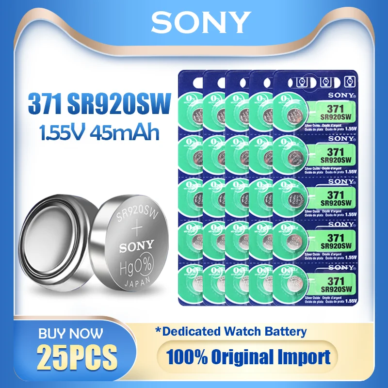remote battery 25PCS Sony 371 SR920SW AG6 LR920 370A 171 LR69 SR920 SR69 1.55V Silver Oxide Battery For Calculator Watch Battery MADE IN JAPAN batteries for blink camera