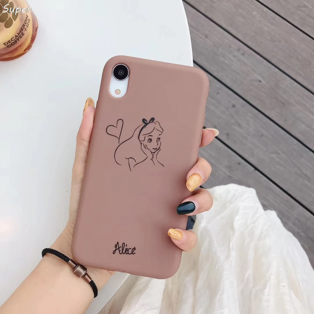 

Cartoon Alice princess Candy tpu Phone Case For Apple iPhone 7 8 6 6s Plus X XS Max Xr Love Girl Back Cover For iPhone 7 Capa