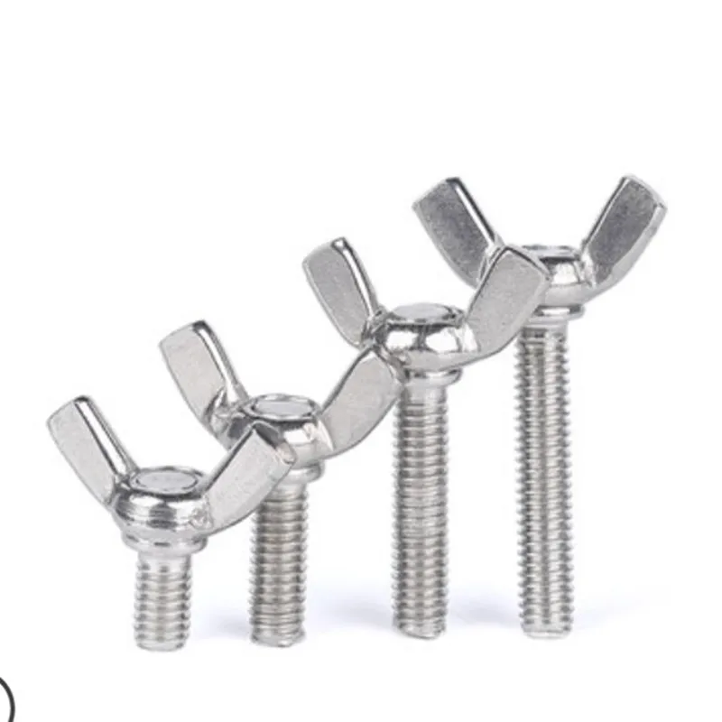 10pcs M5 Wing Nuts 304 Stainless Steel Machine Screws Hand Tighten Fasteners Parts Thumb Butterfly Nut 