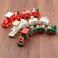 Рождественский поезд расписной деревянный Рождественский Декор для дома с Сантой/медведем рождественские детские игрушки подарок орнамент navidad подарок на год