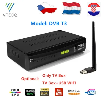 

Vmade Newest DVB T3 Terrestrial TV Receiver Tuner for Netherlands H.265 1080p Support YouTube HD have Sound DVB T3 Set Top Box