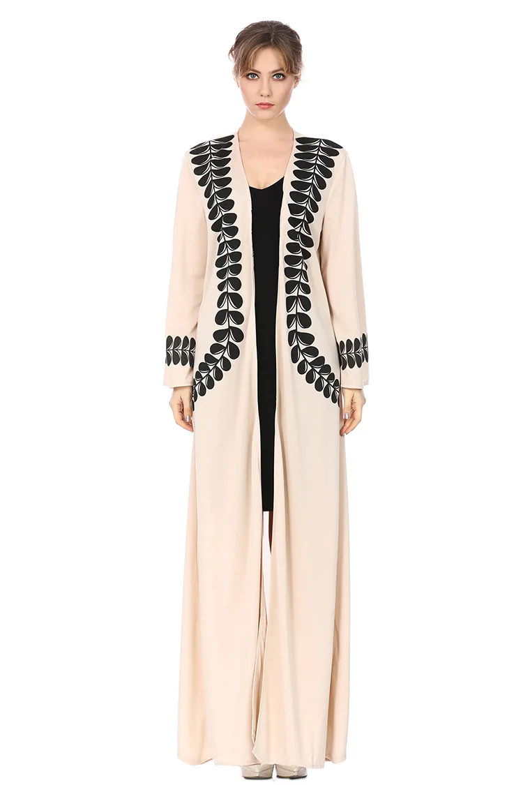 Мусульманское платье абайя Дубайский кафтан платье мусульманская одежда Турецкий Арабский абайя s для женщин платье - Цвет: BEIGE