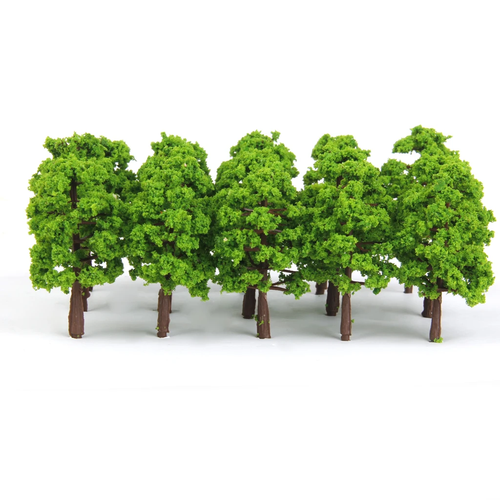40pcs Model Tree 1:150 Scale Train Railroad Architecture Diorama for DIY Crafts or Building Models (Dark Green + Light Green)